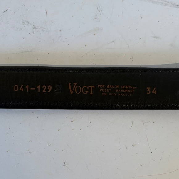 Black Leather Belt with Sterling Silver Buckle - Picture 3 of 4